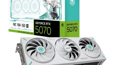 Photo of Asus представила белоснежную GeForce RTX 5070 TX Gaming с бирюзовыми акцентами