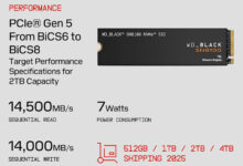 Photo of Накопитель WD Black SN8100 с рекордной для PCIe 5.0 SSD скоростью появился в магазинах до анонса