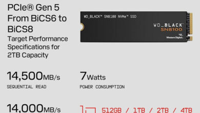 Photo of Накопитель WD Black SN8100 с рекордной для PCIe 5.0 SSD скоростью появился в магазинах до анонса