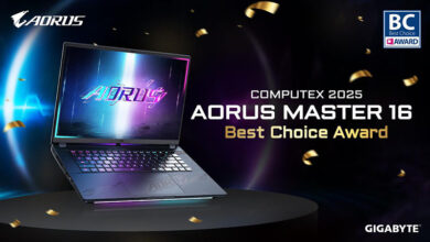 Photo of Ноутбук Gigabyte  Aorus Master 16 AI PC получил награду Computex 2025 Best Choice Award за дизайн и ИИ-возможности